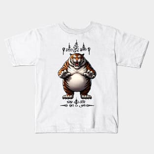 Thai Tattoo Parody "Sak Yant Tiger" Kids T-Shirt